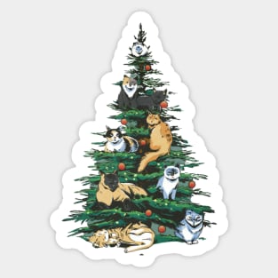 Cats in Christmas Tree Sticker